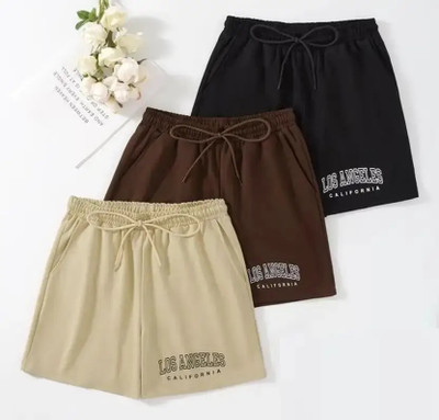 CORPORATION Solid Men & Women Black, Maroon, Beige Regular Shorts