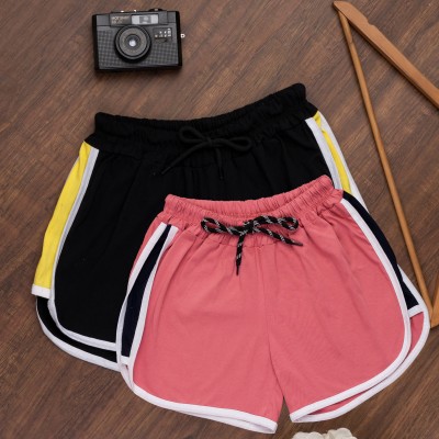 POWERmerc Color Block Women Multicolor Casual Shorts