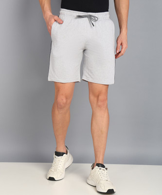 XFOX Solid Men Grey Casual Shorts