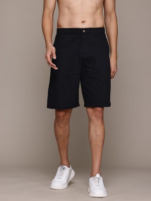 Roadster Solid Men Black Denim Shorts