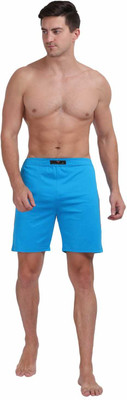 elegance redefined Solid Men Blue Basic Shorts