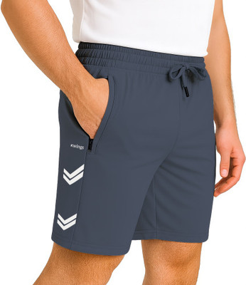 KWINGS Solid Men Dark Blue Sports Shorts