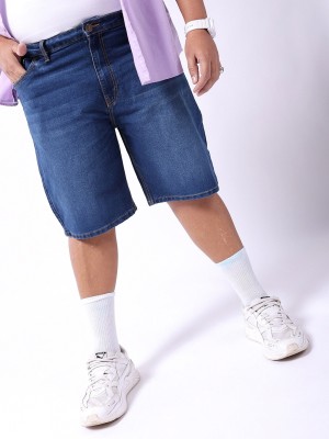 Hardsoda Solid Men Blue Denim Shorts