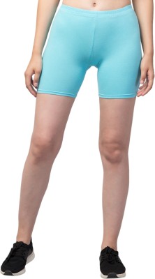 AmkrFashion Solid Women Blue Sports Shorts