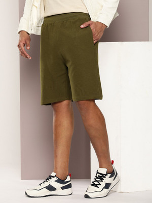 DILLINGER Solid Men Green Basic Shorts