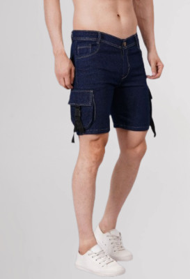 METRONAUT Solid Men Denim Dark Blue Denim Shorts