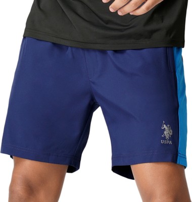 U.S. POLO ASSN. Solid Men Blue Basic Shorts