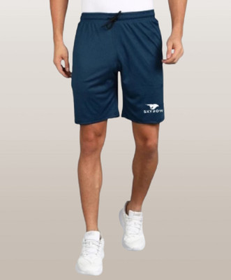 skyrow Graphic Print Men Dark Blue Regular Shorts
