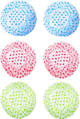 MYYNTI 6 Pcs Shower Caps|Plastic Caps Waterproof Elastic Band Bath|reusable plastic cap