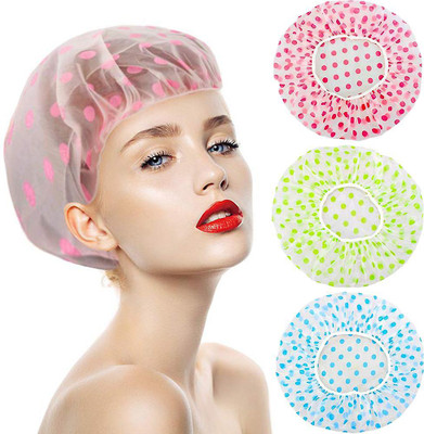 Celibate Multicolour Waterproof Elastic Printed Plastic Reusable Shower Caps