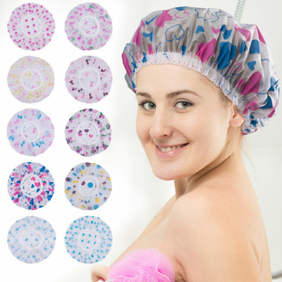 VKvinayak Waterproof Shower Caps Elastic Hair Reusable hair cap (pack of 3)