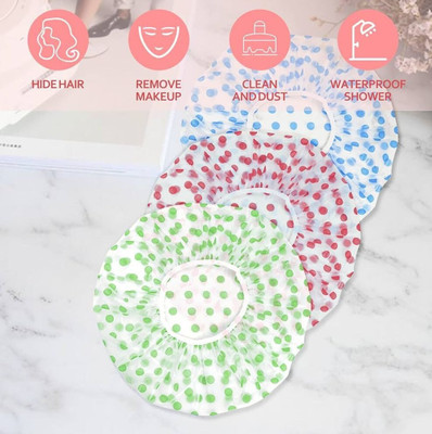 Celibate Comfy/Water-Secure/Reusable/Elastic Free-Size Bath Shower Caps For Girls And Boy