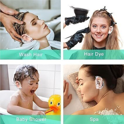 ND BROTHERS Ear Protectors 100pcs Waterproof Ear Covers for Hair Dye, Shower,Bathing ND18