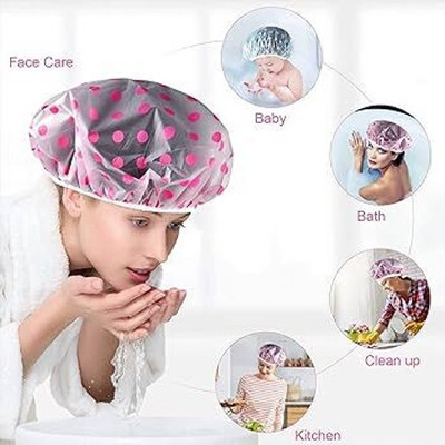 VERANCY Sustainable and Reusable Shower Caps for Women (Pack of 6)