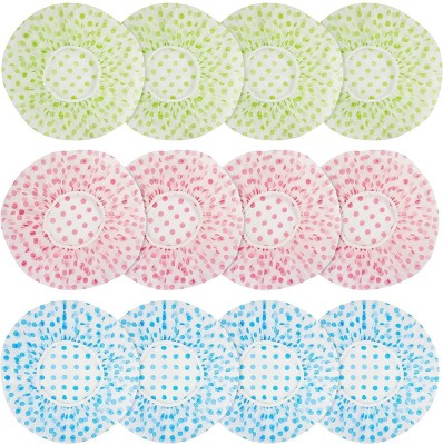 avnish Set Of 12 Women Reusable Waterproof Elastic Free-Size Shower Caps