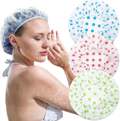 Celibate Multicolour Waterproof Elastic Printed Plastic Reusable Shower Caps
