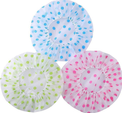 Celibate Comfy/Reusable/Water Resistant Elastic Free-Size Bathroom Shower Caps For Women