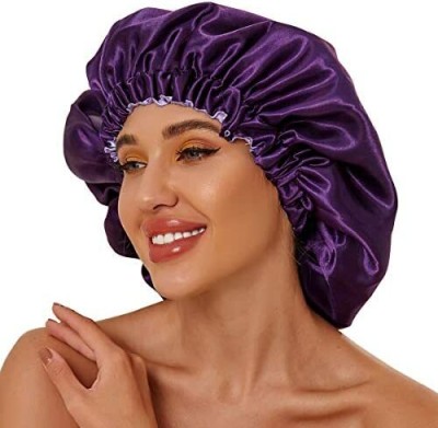 NTURVA Handmade Silk Satin Hair Bonnet with Scrunchies Reversible Hair cap sleeping