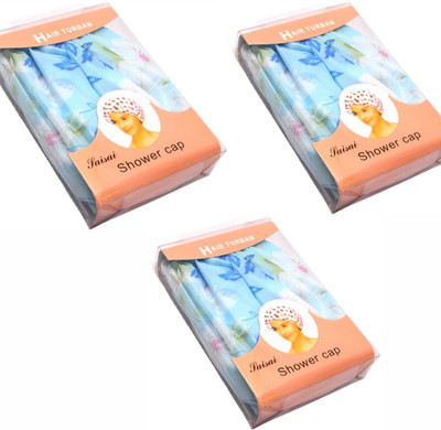 Elecsera Reusable Elastic Water Proof Shower Cap Set of 3