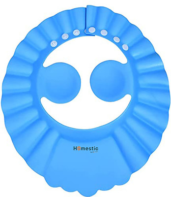 HOMESTIC by Kuber Industries Soft EVA Foam Adjustable Baby Shower Bathing Protection Cap (Blue)