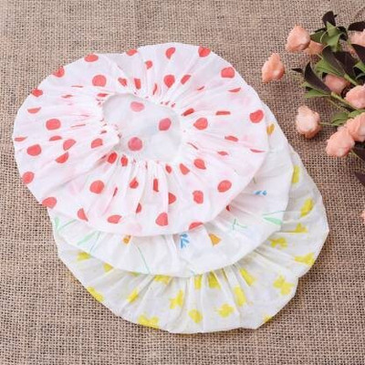 avnish Multicolour Waterproof Elastic Printed Plastic Reusable Shower Caps for Women's (3 pair)