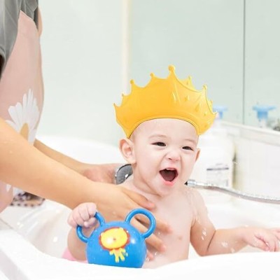 NEWSPARSH Jina Adjustable Size Baby Shower Cap For Kids Baby Bath Head Protector Cap