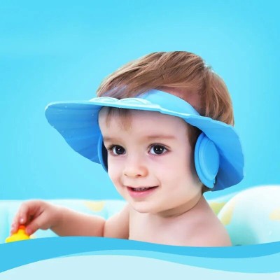 Celibate Soft/Smooth/Reusable Multicolor Shower Cap With Eye Visor For Eye&Ear Protection