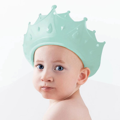 XSOURCE Baby Shower Cap Bath Visor for Eye and Ear Wash Protection Waterproof Hat, Green