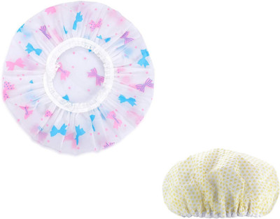 VERANCY Secuare EVA Made Multicolored Women Shower Cap for Joyful Baths (Pack of 2)