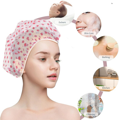 Morbee Women Reusable Waterproof Elastic Free-Size Shower Caps multi-color a3