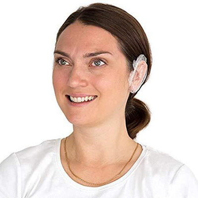 JITAHARAY 100PCS Clear Ear Protectors Waterproof Ear,Bathing Ear Cover Caps Ear Muff(Pack of 100)