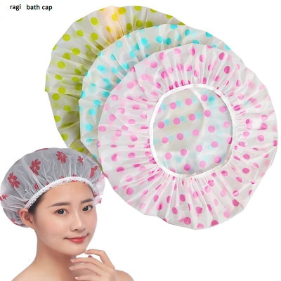 mrquee ragi Reusable Shower Cap with Elastic Band for Home Use set pack of 3