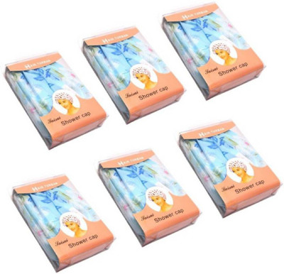 ShopCircuit Reusable Elastic Water Proof Shower Cap Set of 6