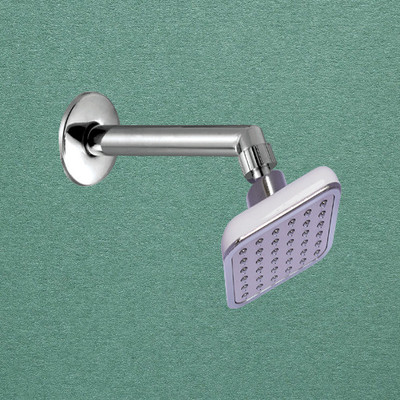 Pu Bath 4x4 AbsBend ShowerWith 7''Ss Round Steel ArmRain Flow HeadShower176 Shower Head