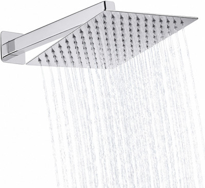 Prestige SmartBuy Stainless Steel 8"x8" Ultra Slim Square Rain Shower Head with 12inch square arm Shower Head
