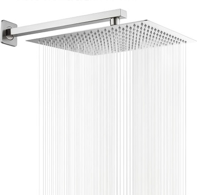 Cliquin 8x8 Inch Square Overhead Shower with 12-Inch Square Arm – Chrome Finish Shower Head