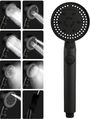 Verilux Black Handheld Shower Head with Hose and Self Adhesive Holder, Multi-functional Shower Head