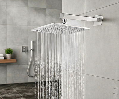 Goyal Traders 6X6 Square Stainless Shower|Premium Bathroom Shower (Silver Finish) Shower Head