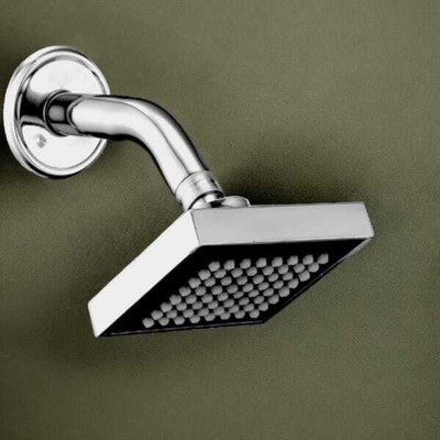 Pu Bath 4x4 AbsBend ShowerWith 7''Ss Round Steel ArmRain Flow HeadShower032 Shower Head