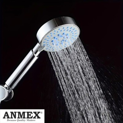 ANMEX 5 Gear Multi Adjustable Rain Spray Hand Shower 1.5mtr SS Shower Tube and Wall Hook Shower Head