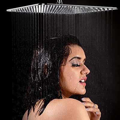 HOME13 8x8 Ultra Slim Square Rain Shower Head with 15inch Arm Shower Head