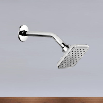 Pu Bath 4x4 AbsBend ShowerWith 7''Ss Round Steel ArmRain Flow HeadShower082 Shower Head