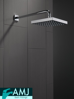 AMJ 8x8 American Design ABS Overhead Chrome Polished Finish with 9inch Round Arm Shower Head
