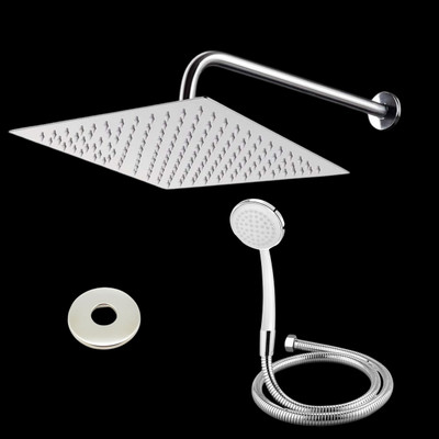 Adivta Shower 10 Inch with 21 Inch J Bend Arm With Cubo Hand shower 1.5 meter Hose Shower Head