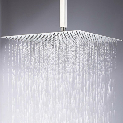 Adivta Overhead Shower With Square Ceiling Arm 10x10+ 21 Inch Shower Head