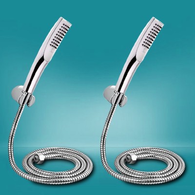 CUROVIT Ariel ABS Hand Shower Set of 2 Chrome finish / ABS Holder / 1.5 mtr Steel pipe Shower Head