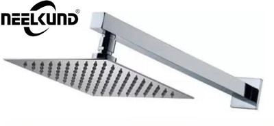 NEELKUND 6x6 Premium Quality SS Ultra Slim Square Rain Shower Head With 12inch Square Arm Shower Head