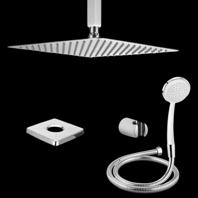 Adivta Shower 10 Inch with 21 Inch Ceiling Arm Round Hand shower 1.5 meter Hose Pipe Shower Head