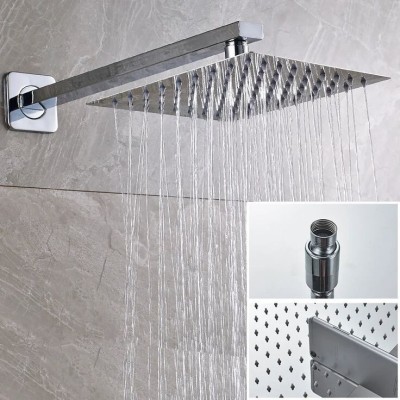 ANMEX SS304 HighPressure Rainfall ShowerHead & BRASS Nut Shower Arm (6X6+12INCH ARM) Shower Head