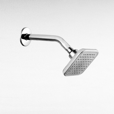 Pu Bath 4x4 AbsBend ShowerWith 7''Ss Round Steel ArmRain Flow HeadShower154 Shower Head